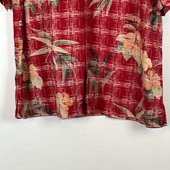Tommy Bahama Silk Short Sleeve Mens L Tropical Paradise Print Button Down Shirt - Picture 2 of 9